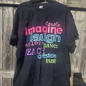 Kids' Black T-Shirt with Colorful Inspirational Text